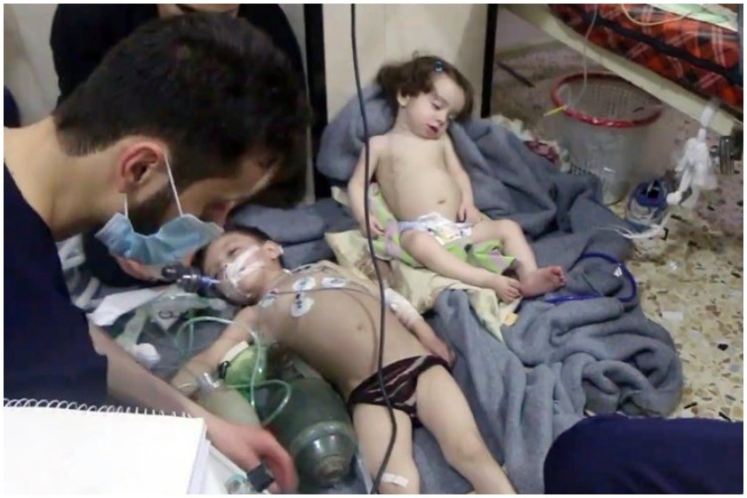 ღუტაში ქიმიური თავდასხმისას
დაშავებული ბავშვები