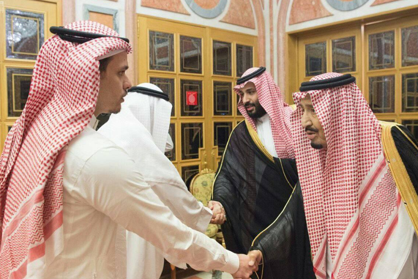 სალაჰ ჯამალ ჰაშაღი საუდის არაბეთის მეფესთან და პრინცთან შეხვედრისას