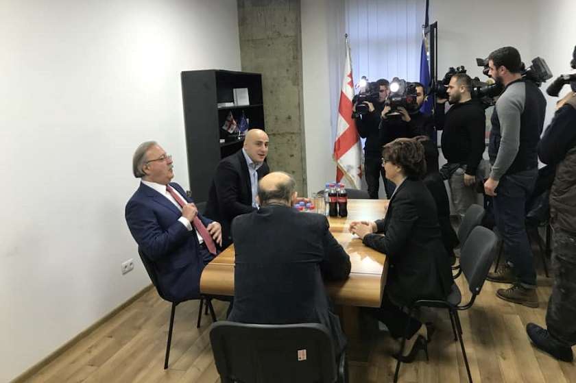 გრიგოლ ვაშაძე, ნიკა მელია, ლევან ბერძენიშვილი და ხათუნა სამნიძე