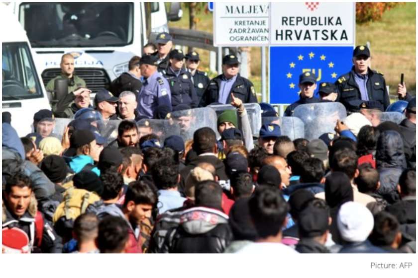 მიგრანტები ხორვატიის საზღვართან