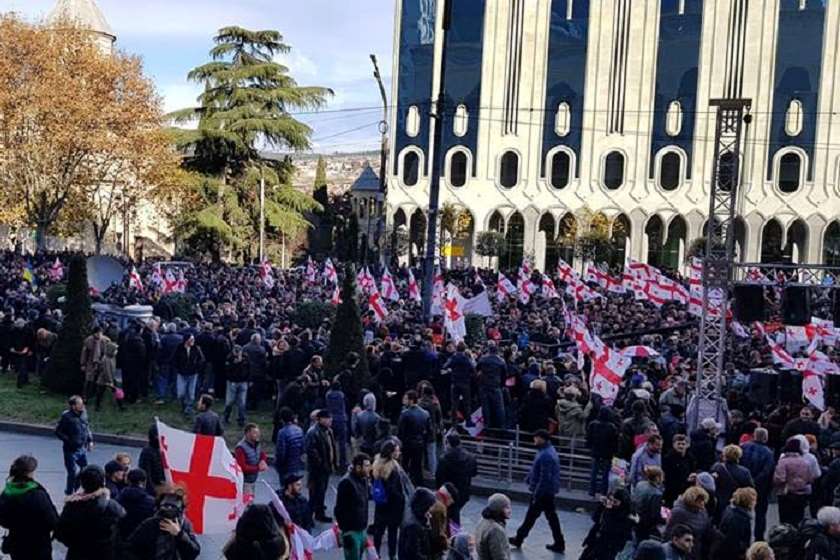 ნაციონალების აქცია რუსთაველზე