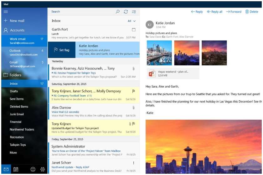 Windows 10-ს ელ-ფოსტის აპლიკაცია