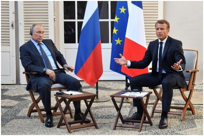 ემანუელ მაკრონი ვლადიმერ პუტინი