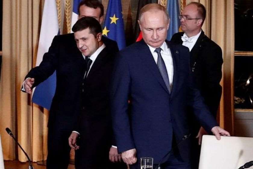 ვოლოდიმირ ზელენსკი და ვლადიმერ პუტინი