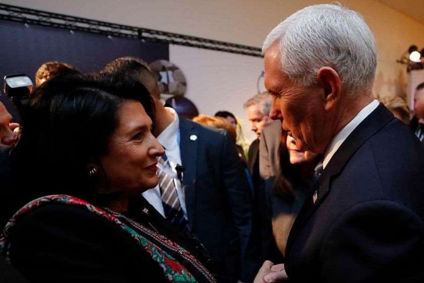 სალომე ზურაბიშვილი და მაიკ პენსი