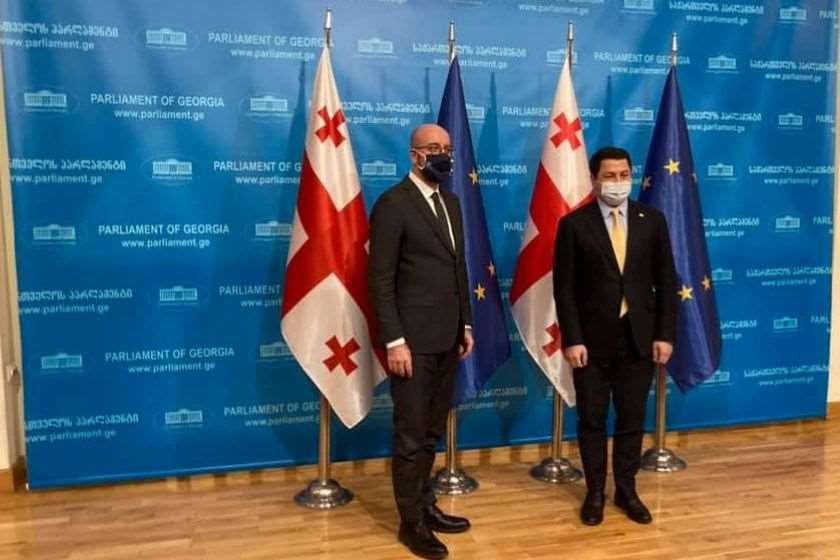 შარლ მიშელი და არჩილ თალაკვაძე