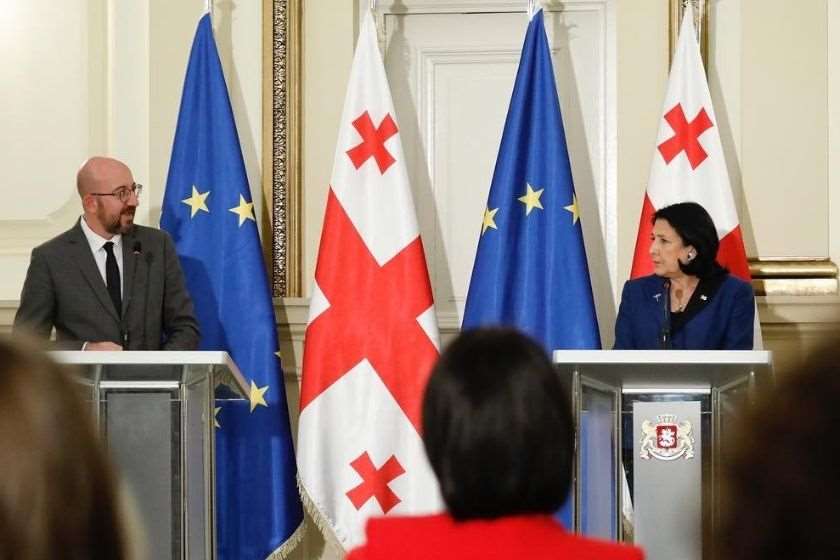 შარლ მიშელი და სალომე ზურაბიშვილი