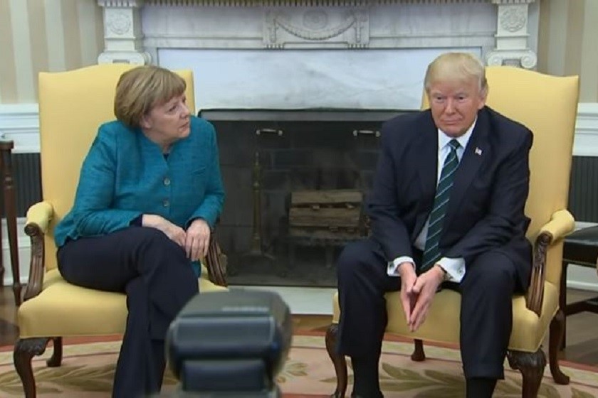 ანგელა მერკელი და დონალდ ტრამპი
თეთრ სახლში შეხვედრისას
