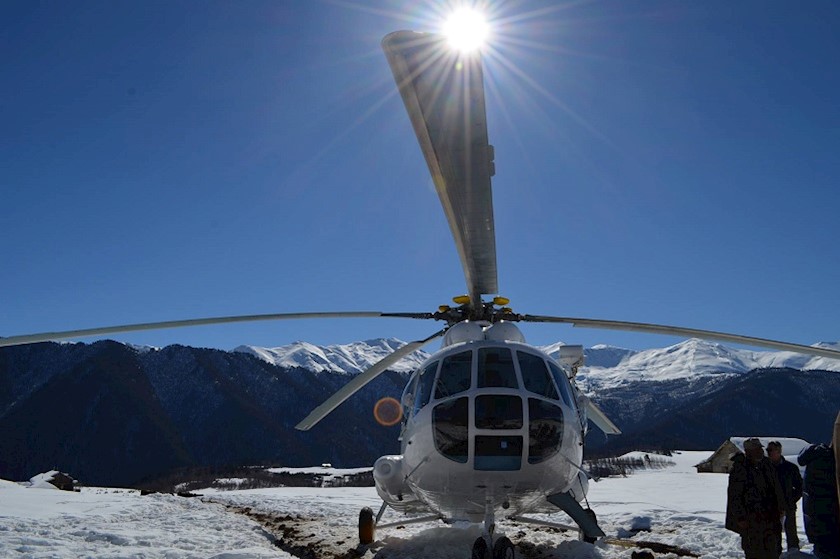 სამაშველო ვერტმფრენი თუშეთში